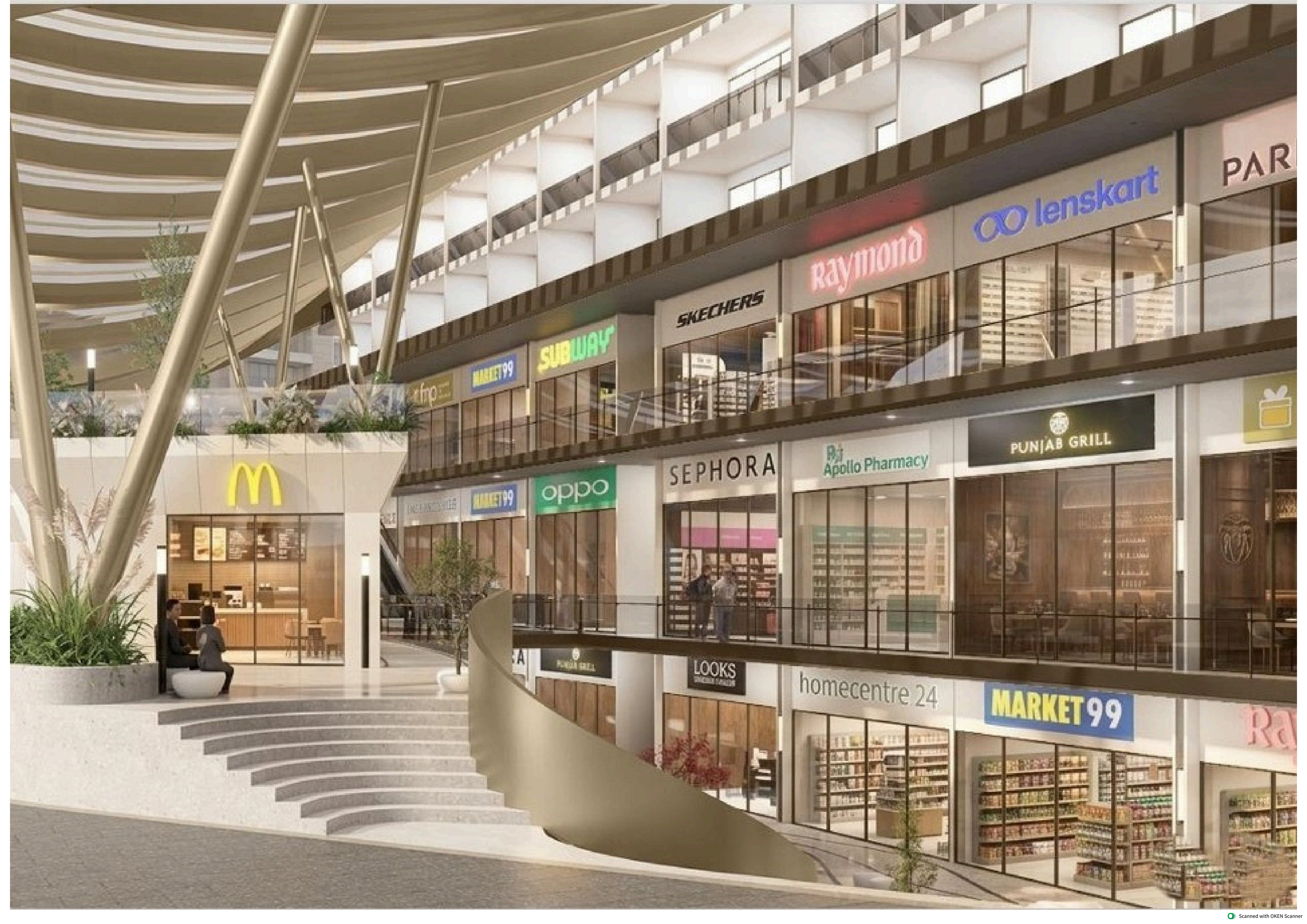 Luxury retail interior at Karyan Nine with upscale brands